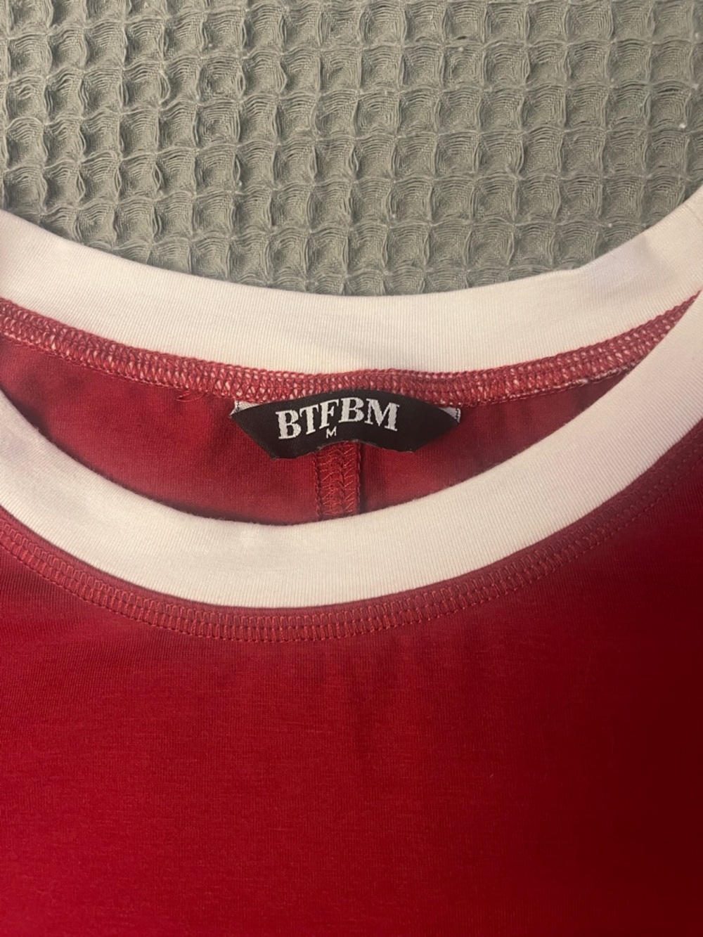 Red Ringer Tee with White Trim - Picture 3 of 4